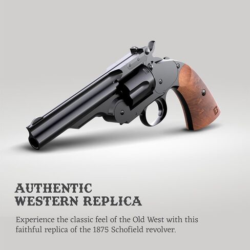 مسدس بارا شوفيلد رقم 3 CO2 BB | مسدس BB طبق الأصل لعام 1875 | أسطوانة مقاس 5 بوصات، إطار معدني كامل، أسطوانة واقعية ذات 6 طلقات، 400 إطارًا في الثانية in Kuwait