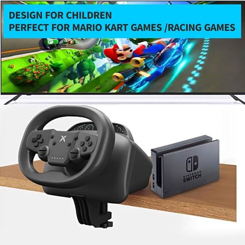 NBCP Gaming Racing Wheel,Wireless Steering Wheel for Multi-Platform Game: Nintendo Switch, PC, PS4/PS3, iOS, Android Race Games in Saudi Arabia