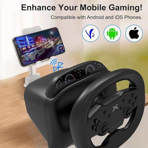 NBCP Gaming Racing Wheel,Wireless Steering Wheel for Multi-Platform Game: Nintendo Switch, PC, PS4/PS3, iOS, Android Race Games in Saudi Arabia