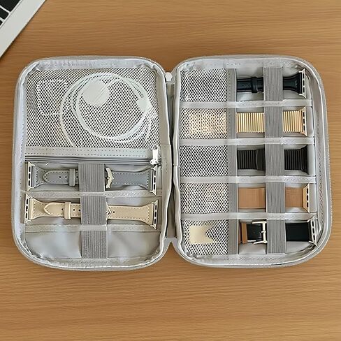 Electronics Organizer, Travel Cable Organizer Bag for Phone, Power Bank, SD Card, Cables(Blue-M) in Saudi Arabia