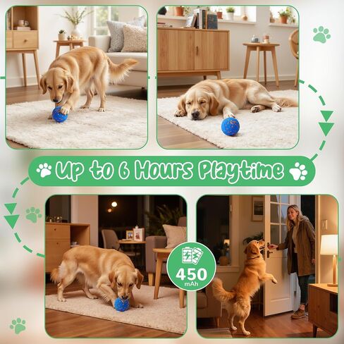 Smart Interactive Dog Toys,Vibrating Dog Ball,Dog Chew Toys,Balls for Dogs，Chew-Proof Shell,Automatic Moving/Bouncing/Rotating, E-TPU Material,Ip68 Waterproof in Saudi Arabia