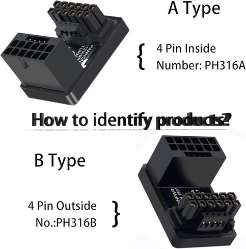 WLGQ PCIe 5.0 Power Supply Adapter, 600W 12VHPWR ATX 3.0, 16-Pin (12+4) Connector for GeForce RTX 3090Ti 4070Ti 4080 4090 5070Ti 5080 5090 Graphic Card (A Type) in Kuwait