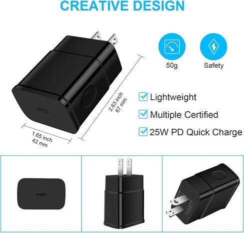 Galaxy Watch Fast Charger for Samsung Galaxy Watch 8/8 Classic/Ultra/7/FE/6/6 Classic/5 Pro/5/4/4 Classic/3/Active2/1 Charger Cable Dock, 2 in 1 25W USB C Fast Charger for Samsung S25/S24//S23/S22/A16 in Kuwait