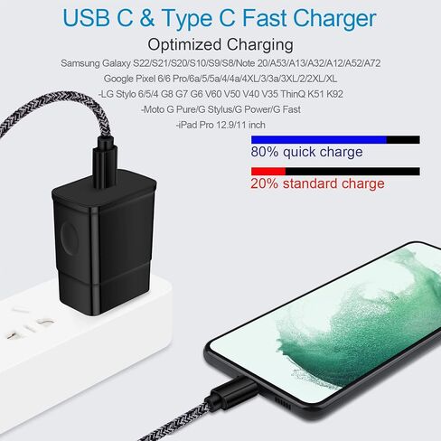 Galaxy Watch Fast Charger for Samsung Galaxy Watch 8/8 Classic/Ultra/7/FE/6/6 Classic/5 Pro/5/4/4 Classic/3/Active2/1 Charger Cable Dock, 2 in 1 25W USB C Fast Charger for Samsung S25/S24//S23/S22/A16 in Kuwait