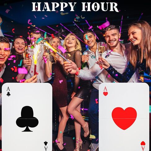 4 PCS Jumbo Casino Play Cards 2.17 ft كازينو كبيرة ، ديكورات الحفلات ، لاس فيغاس بوكر ، ديكور حفلة عيد ميلاد لحفلة موسيقية للبالغين لوازم عيد ميلاد in Kuwait