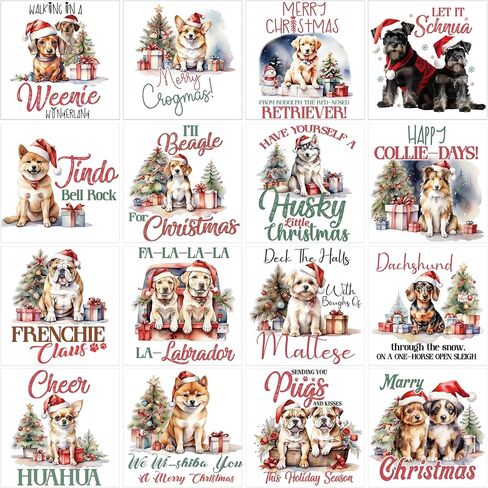 Vintage Christmas Rub on Transfers for Crafts, 16 Pcs Retro Style Holiday UV DTF Transfer Stickers for Wood Glass Furniture DIY, Old-Fashioned Christmas Transfers for Crafting (6 x 6 in) in Saudi Arabia