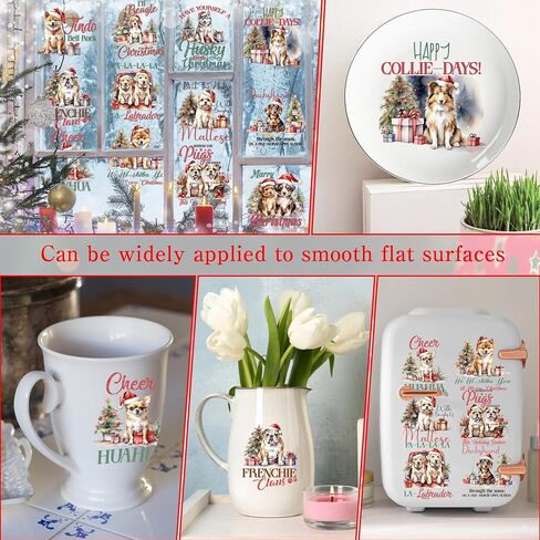 Vintage Christmas Rub on Transfers for Crafts, 16 Pcs Retro Style Holiday UV DTF Transfer Stickers for Wood Glass Furniture DIY, Old-Fashioned Christmas Transfers for Crafting (6 x 6 in) in Saudi Arabia