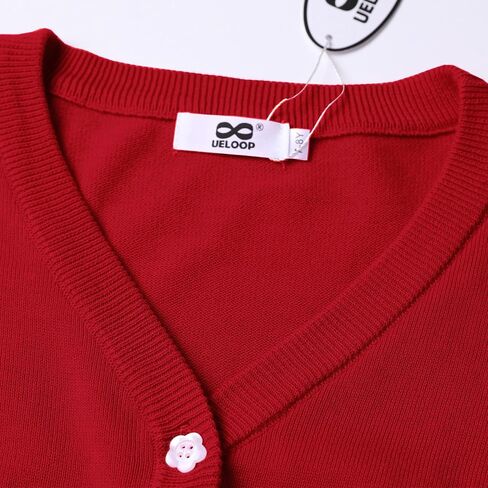 Girls Cropped Cardigan Sweater [Cute Petal Buttons] Long Sleeve Short Cardigan for Dress in Saudi Arabia