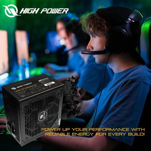 HIGH POWER 80 Plus Gold Certified PC Computer Power Supply - 650 Watts PSU, Continuous Power ATX 12V V2.3/EPS Active PFC with Whisper Quiet 120mm Fan, Reliable Performance and High Efficiency in Kuwait