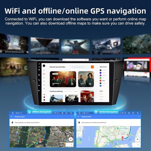 5G WIFI 8 Core Car Stereo لـ BMW 3 Series 328i 335i 325i E90 E92 E93 2005-2012 مع Carplay & Android Auto - 4+64g android 15 Radio Touchnen Radio مع DSP/Heat Displation/GPS/Camera Camera in Saudi Arabia