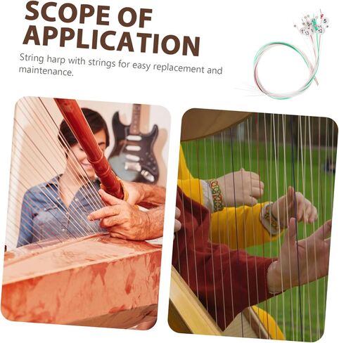 SUPVOX 15pcs Lyre Strings Replacement for Harp Sturdy Accessories for Beginners and Professionals Easy to Install for Classical Music Learners in Saudi Arabia