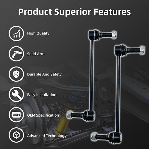 ‎‎K80636 2PCS Front Stabilizer Sway Bar End Links Fit for Chevrolet 2004 2005 2006 2007 2008 2009 2010 2011 2012 Colorado, for GMC 2004-2012 Canyon, for Isuzu 2006 I-280, 2007-2008 I-290 in Saudi Arabia