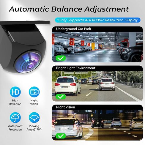 AHD Backup Camera,170 Degree Wide View Angle License Plate Bracket Rear View Camera for Car,Clear Night Vision IP69 Waterproof Rearview Universal Reverse Camera for Vehicle SUV RV Pickup in Saudi Arabia