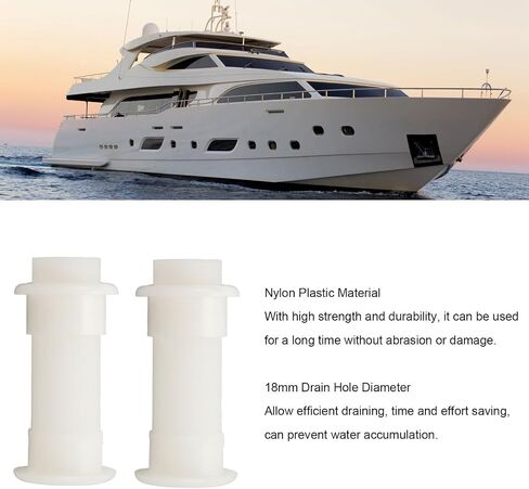 Motorwell Drain Tube Thru Hull - 2 Pcs 3/4 in 18mm Yacht Drain Pipe Tube Thru Hull Boat Plumbing Fittings Spare Parts, Marine Boat Thru Hull Drain Tube Plug in Saudi Arabia