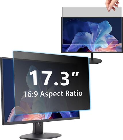 24" Privacy Screen Computer for 16:9 Aspect Ratio, 2-Sided Removable Anti-Peeping/Anti-Glare, Blue Light Block, UV Protect, Reduce Strain, Anti-Scratch, Fits 24-inch 16:9 Protector Film in Kuwait