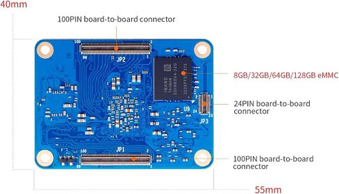 CM4 4GB with 32GB eMMC Flash RK3566 Quad Core 64 Bit Single Board Computer, Compute Module 4 4G32G 1.8 GHz Frequency Wi-Fi & Bluetooth 5.0 Integrated RKNN NPU AI Accelerator (CM4 4G32G) in Saudi Arabia