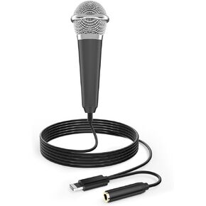 Mini Microphone for iPhone iPad Small ASMR Tiny Microphone for Voice Video Recording Singing, Vlogging, Podcasting YouTube (1 PCS Black)
