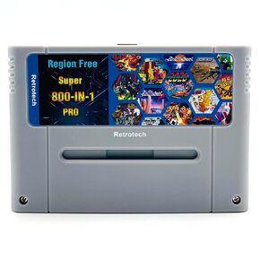 Retrotech Super 800 In 1 Cartridge For SNES Super Nintendo 16Bit Game Console - Gray