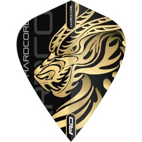 RED DRAGON Jonny Clayton Hardcore Gold Dragon Kite Darts Flights - 3 Sets per Pack (9 Dart Flights in Total)