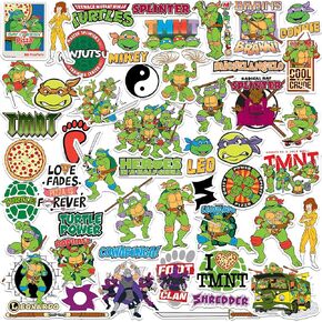 مجموعة متنوعة من ملصقات الفينيل الفاخرة من Teenage Mutant Ninja Turtles TMNT 50 قطعة - كمبيوتر محمول، زجاجة مياه، سجل القصاصات، الكمبيوتر اللوحي، لوح التزلج، داخلي/خارجي