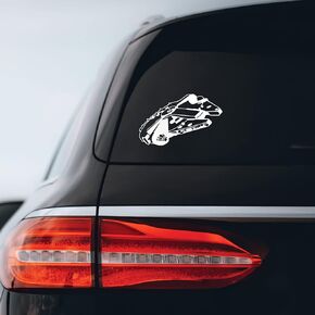 Millennium Falcon Ship Sticker Decal Notebook Car Laptop 6" x 3" (White)