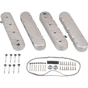TBAPFS Cast Aluminum Valve Covers with Coil Mounts Compatible with LS Chevy Small Block SB V8 293 325 376 427 - Black
