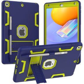 Case for iPad 9th/8th/7th Generation 2021/2020/2019 with Pencil Holder, Slim Heavy Duty Shockproof Rugged High Impact Protective Case for iPad 10.2 Inch