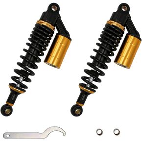 CAEISRKO Universal Motorcycle Shocks - 340mm Rear Air Shocks Absorber for Honda Kawasaki Suzuki Yamaha Go Kart ScootersSport Street Bike