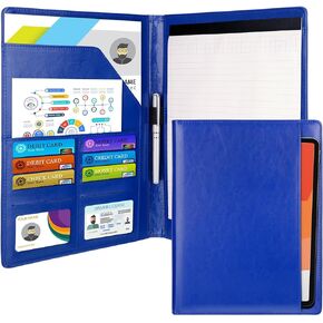 Antner Padfolio Portfolio Organizer Binder، PU جلد مقابلة السيرة الذاتية مجلد منظم المستندات القانونية حامل بطاقة العمل Letter / A4 حجم لوحة الكتابة فوليو للرجال والنساء، أسود