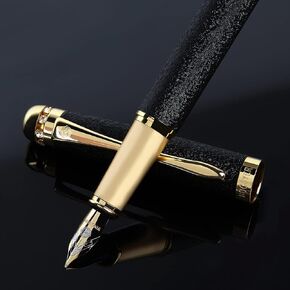 fountain pen-Multiple color styles with rhinestone,diamond inlay and frosted finish,Cute pens,Luxury pen,Office pens,Best pen set,Includes 10 Ink Cartridges and Ink Refill Converter(Pink)