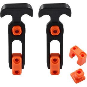 Hordion 2 Pack 160 x 44mm مزلاج على شكل حرف T، غطاء صندوق الأدوات مزلاج فتحة القارب مع براغي، مزالج سحب مطاطية لاستبدال مبرد صندوق الأدوات (أسود)