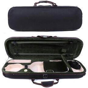 Vetimobato Oxford violin box 4/4 Full Size Oblong Violin Case with 2 Adjustable Shoulder Straps 2 Bow Holder Portable Travel violin case bag (Style 3)