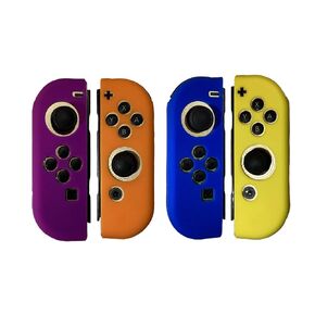 4 Pack of Rubber Grips for Nintendo Switch Joy-Con Controllers (Black/Opaque White)