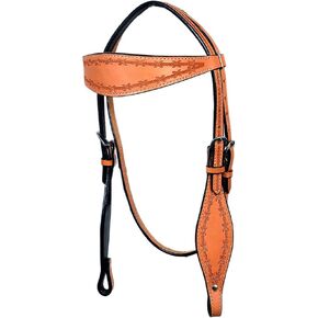 HILASON Western Horse Headstall Breast Collar Set Genuine American Leather Barb Wire Tan | Headstall for Horses Western | Headstall | Horse Headstall | Headstall for Horses | Headstall Set