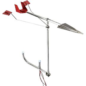 MARINE CITY 316 Grade Stainless Steel Marine Sailboat Masthead Wind Direction Indicator 14-1/2 Inches Stainless Steel LED Light for Marines – Boats – Yachts (Pack of 1)