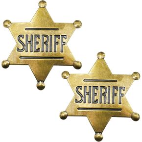 Metal Sheriff Badges for Kids, Girls & Adults - Western Police Vest Badge, Cowboy Party Decoration