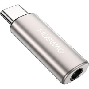 MOSWAG USB C to 3.5mm Audio Headphone Adapter, Typc C to 3.5mm Aux Adapter Zinc Alloy Adapter Compatible with iPhone 15 Plus/15 Pro Max Samsung GalaxyS23 S22 Plus, Ultra S21+, Pixel 7/6, Pad Pro 6