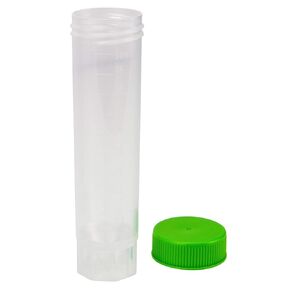 Caplugs Evergreen 240-3550-G80 CTF Series – Freestanding Non-Sterile Centrifuge Tubes with Caps, 200 Pack, Natural Polypropylene Co-Polymer (PPC), 50 mL, Sample Storage and Processing, Laboratory