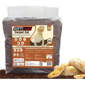ReptiCare Organic Coconut Coir Compressed 10lb Block - Expands to 80 Quarts, Ideal Coconut Fiber Bedding for Ball Pythons, Bearded Dragons, Lizards, Tortoises, Hermit Crabs, and Bioactive Terrariums