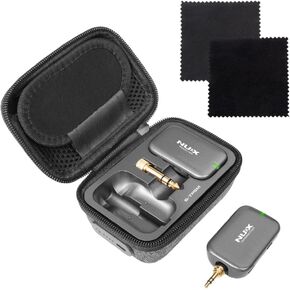 NUX B-7PSM 5.8 GHz Wireless in-Ear Monitoring System Bundle with 2pcs Microfiber Polishing Cloths, Charging Case Included, Stereo Audio transmitting