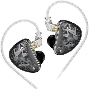 KZ AS24 12 Balanced Armature Drivers in Ear Headphones Earphones,Extra Bass IEM Earbuds,Tunable in Ear Monitor for Audiphiles (Gun Color (tunable Version), with Microphone)