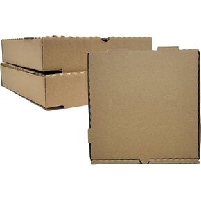 50 Pack Corrugated Pizza Box - Kraft Cardboard (14" x 14")