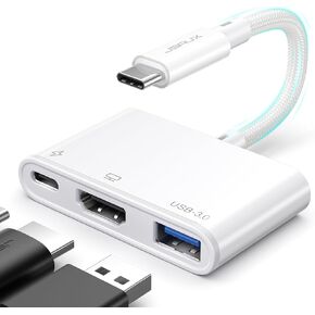 JSAUX USB C to HDMI Adapter 3-in-1, 4K@30Hz 100W PD, USB 3.0 for iPhone PC in Kuwait