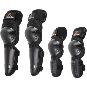 RIDBIKER Motocross Knee Shin Guard for Kids Youth Anti-Slip 2 in 1 Protector Elbow Pads Adjustable Dirt Bike Gear Motorcycle Armor Set