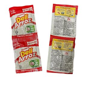Zoeartcrafts Deli arroz - Peruvian seasoning for rice - Garlic and salt flavor - 72g / 2.5 ounces - 4 sachets inside