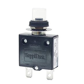 KUOYUH USA 5 Amp 98 Series Quick Connect Terminals Push-to-Reset Thermal Circuit Breaker with Transparent Waterproof Button Dust Cover (1-Pack)