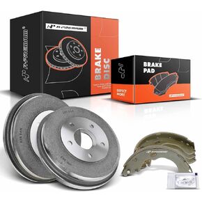 A-Premium Rear Brake Drums and Shoes Set Compatible with Ford Escape 2001-2007 Mazda Tribute 2001-2006 Mercury Mariner 2005-2007 6-PC Set