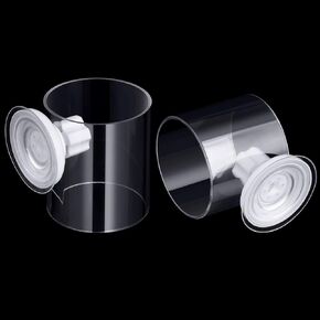 أنبوب تغذية طعام أسماك حوض السمك قطعتين من دانيسلي، أنابيب تغذية خزان الأسماك الأكريليك الشفاف مع أكواب شفط، وحدة تغذية أسماك بعمود قابل للتعديل، طبق طعام عائم لإطعام الأسماك (حجمين) in Kuwait