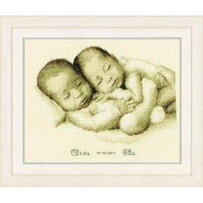 Vervaco Twins Cross Stitch Birth Sampler Kit