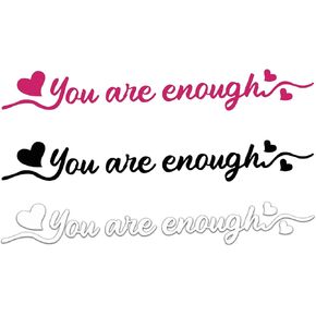 ملصق مرآة الرؤية الخلفية Worximmii 3X "I AM Enough"، ملصق مرآة الرؤية الخلفية، هدية للنساء، ملصق اقتباس إيجابي ملهم، نافذة، ملصق ديكور للباب، ذاتي اللصق (أنا كافي) in Saudi Arabia